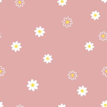 Baumwolle kleine weiße Blüten auf Rosa